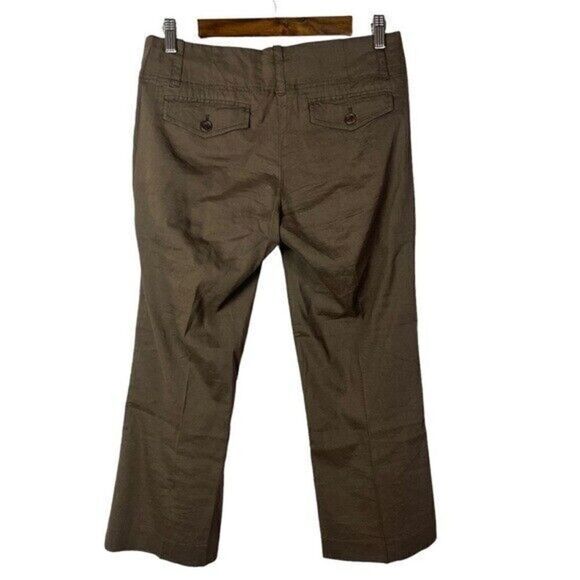 Theory Dark Brown Linen Cropped Dress Pants 4 - Picture 2 of 5